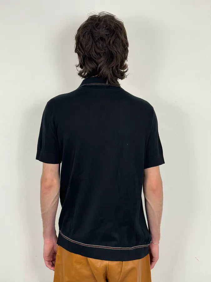 2000s Gucci Black Striped Hybrid Shirt & Sweater tPkwErJ 2