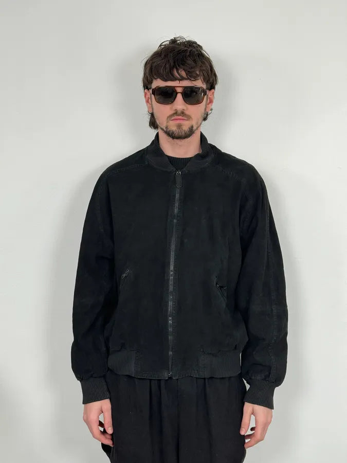 2000s Gucci Black Suede Bomber Jacket QzolWYz 1