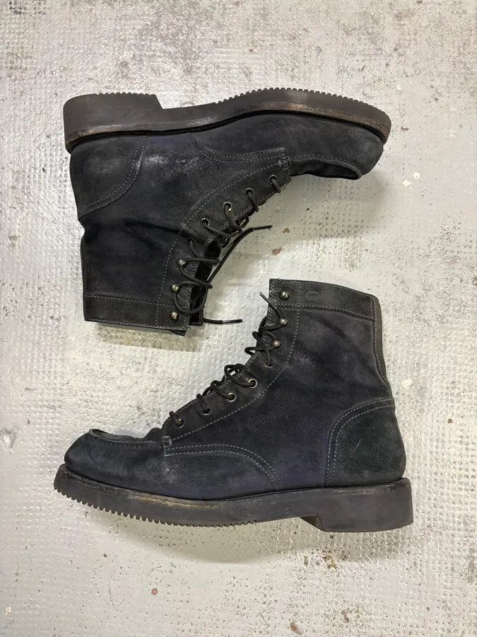 2000s Gucci Black Suede Lace-Up Contrast Leather Boots FeWMXvO 3