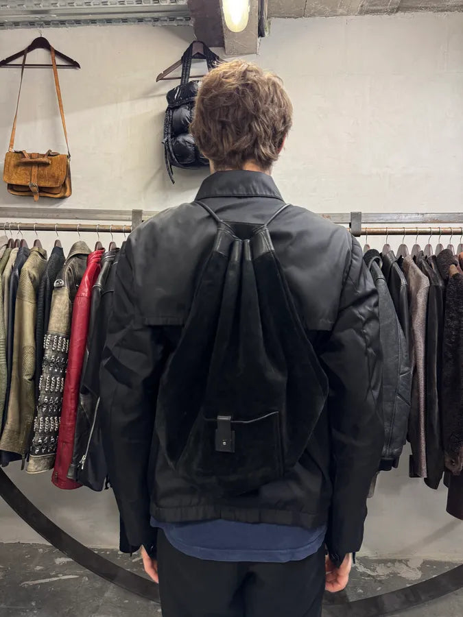 2000s Gucci Black Suede Leather Backpack BjPSjtl 1