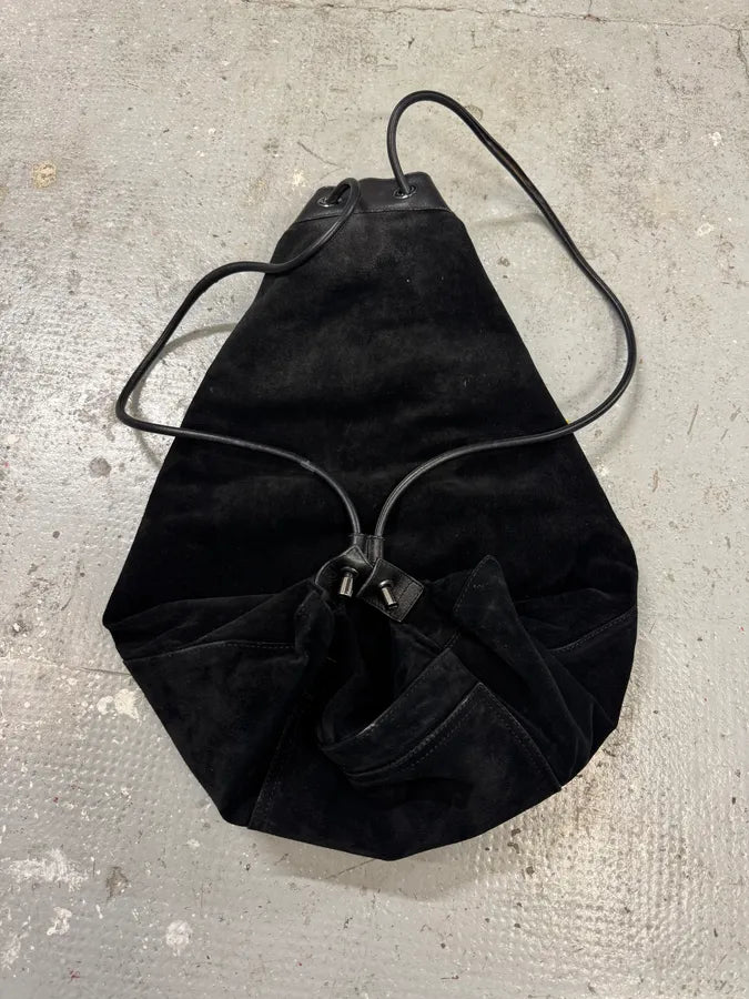 2000s Gucci Black Suede Leather Backpack BjPSjtl 2