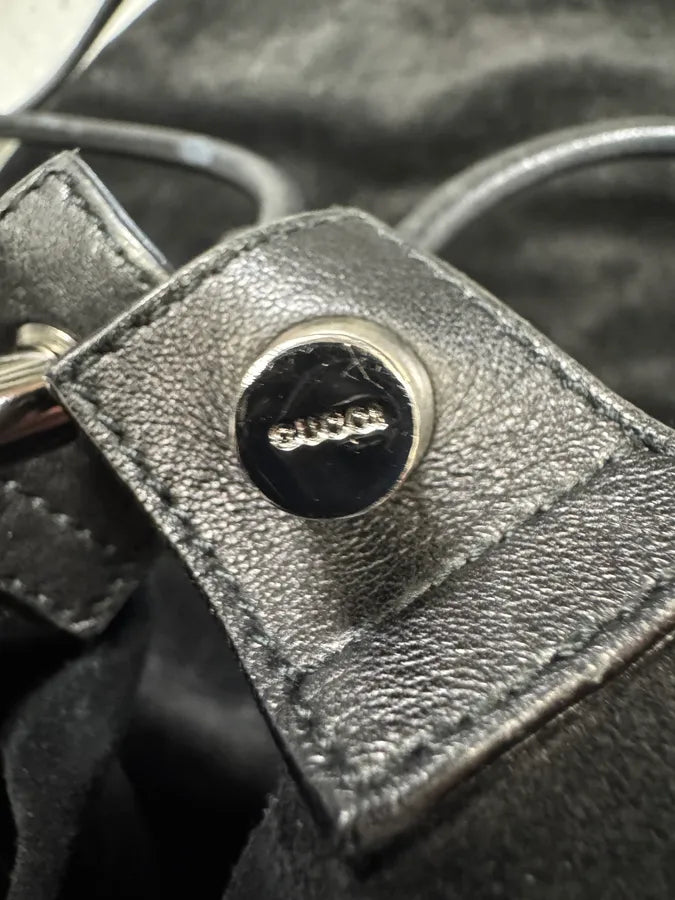 2000s Gucci Black Suede Leather Backpack BjPSjtl 4