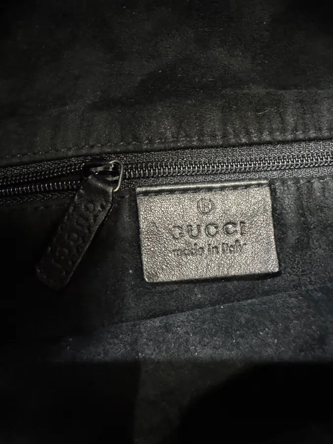 2000s Gucci Black Suede Leather Backpack BjPSjtl 6