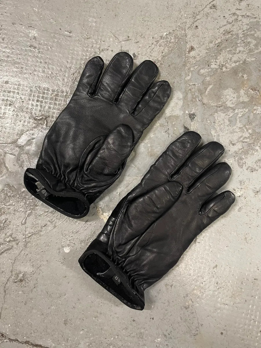 2000s Gucci Black Suede Leather Gloves (OS) 3