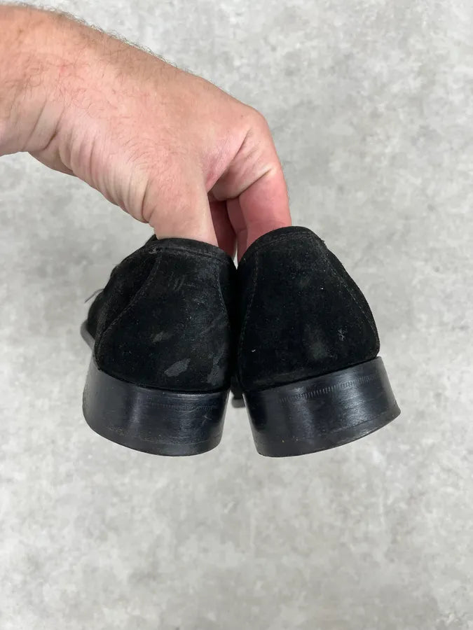 2000s Gucci Black Suede Leather Loafers uxaEDkR 5