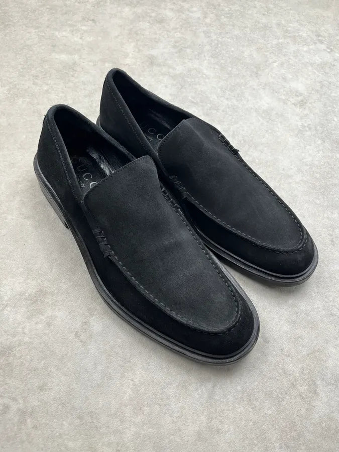 2000s Gucci Black Suede Loafers Shoes by Tom Ford bXAbgYy 3