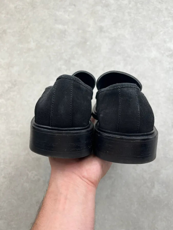 2000s Gucci Black Suede Loafers Shoes by Tom Ford bXAbgYy 5