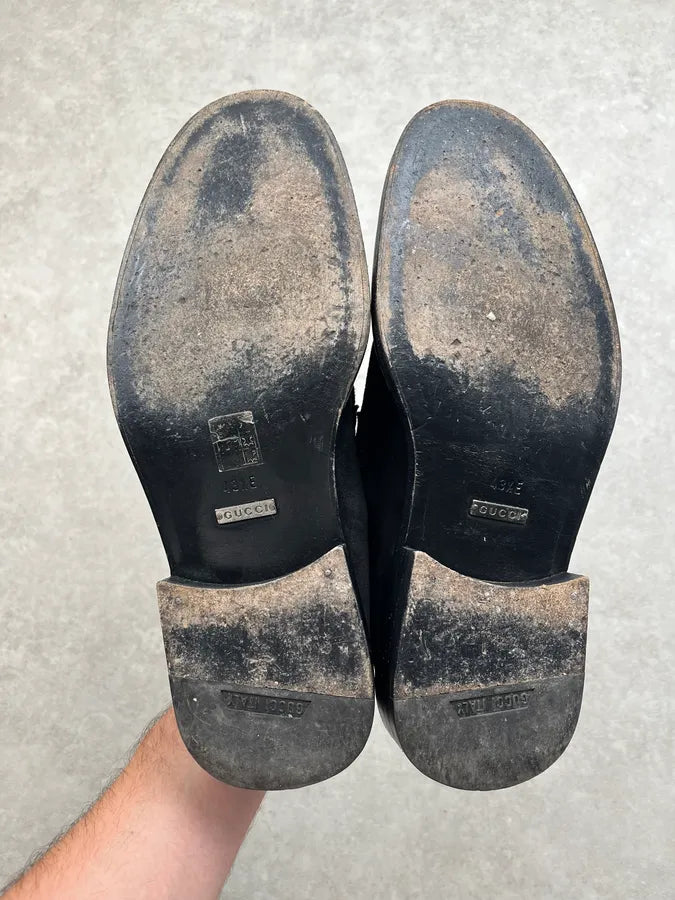 2000s Gucci Black Suede Loafers Shoes by Tom Ford bXAbgYy 6