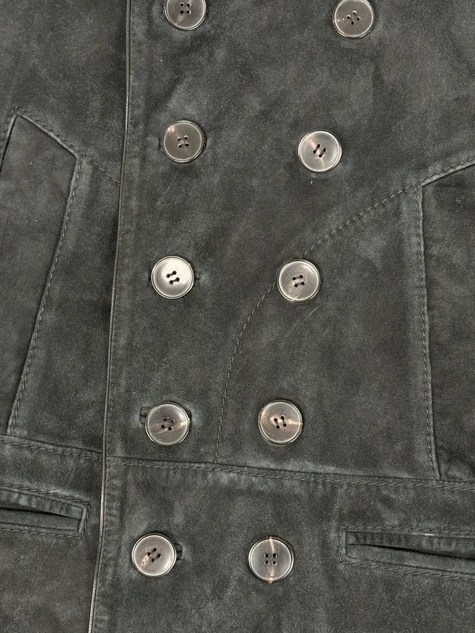 2000s Gucci Black Suede Leather Double-Breasted Premium Jacket by Tom Ford wdaQboQ 9