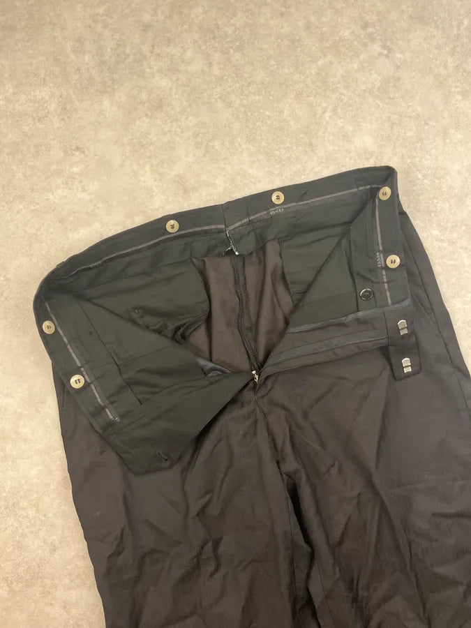 2000s Gucci Black Minimalist Tailored Pants YvSdvDM 9