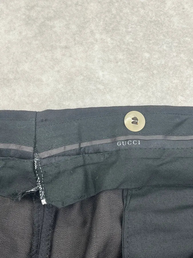 2000s Gucci Black Minimalist Tailored Pants YvSdvDM 8