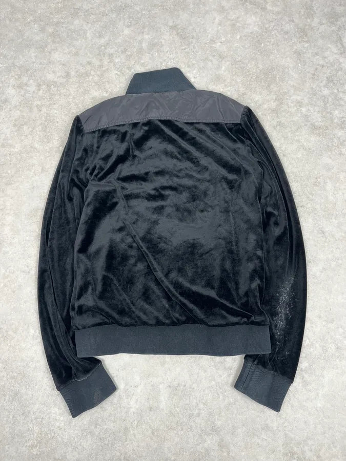 SS2003 Gucci Black Velvet GG Logo Zip Jacket GXEHUqi 5