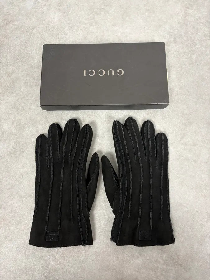 2000s Gucci Black Velvet Gloves DTLERlJ 1
