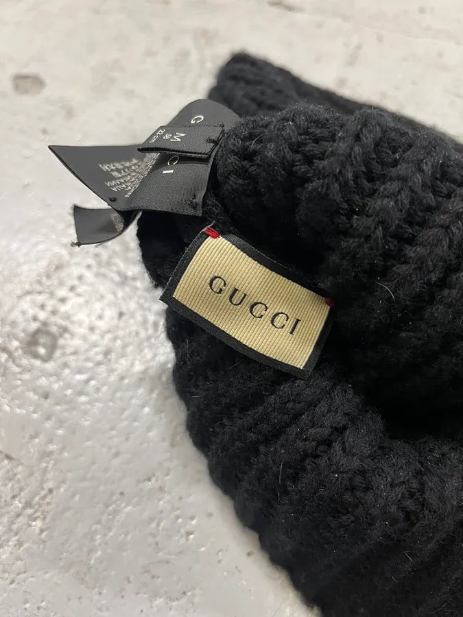 2000s Gucci Black Wolf Beanie uosLNLa 3