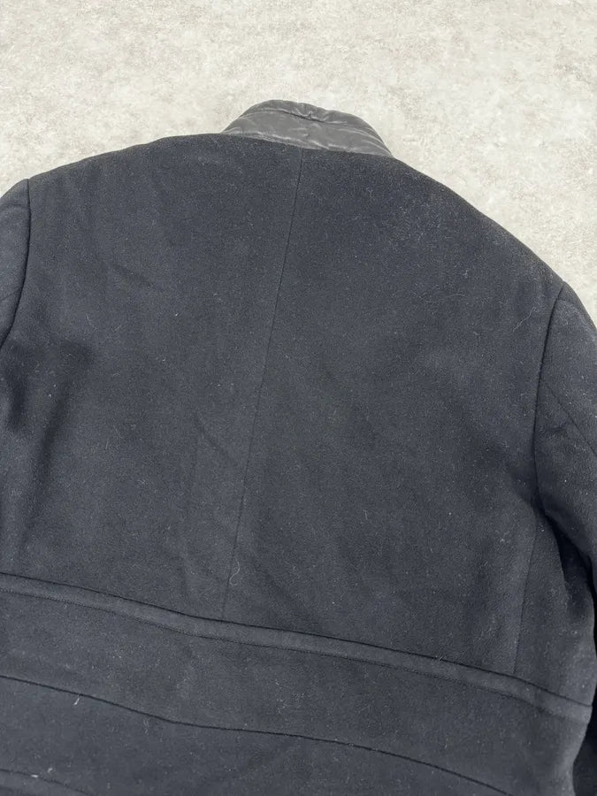 2000s Gucci Black Wool & Cashmere Officer Long Coat MJWRFyd 5