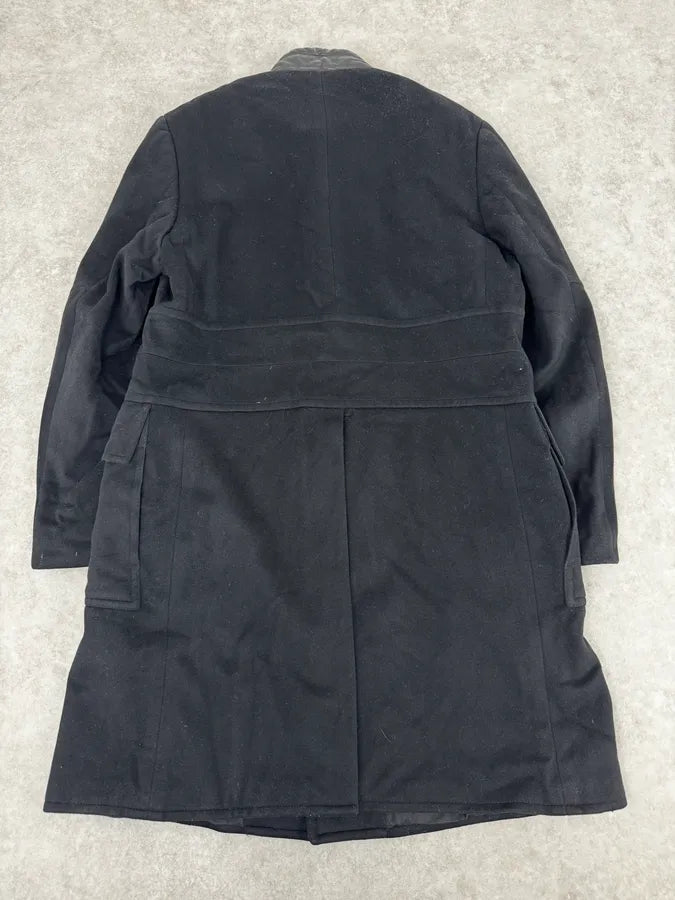 2000s Gucci Black Wool & Cashmere Officer Long Coat MJWRFyd 3