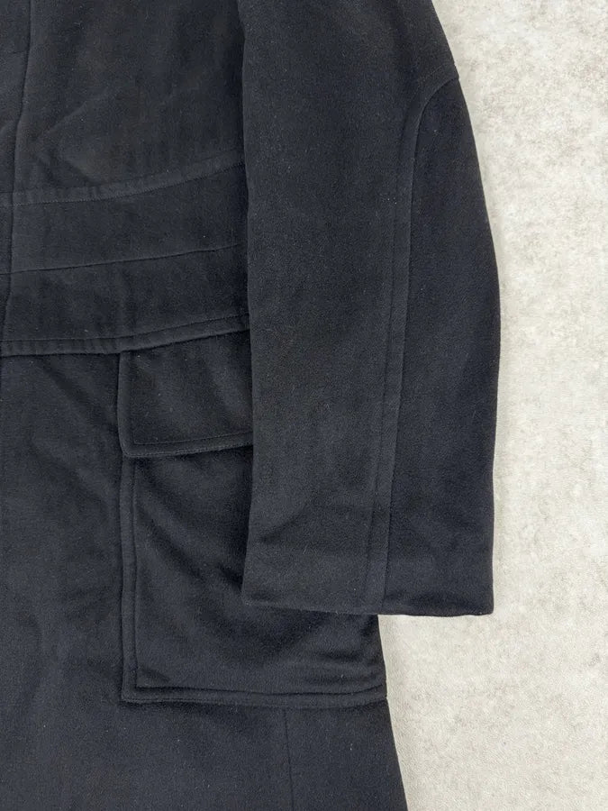 2000s Gucci Black Wool & Cashmere Officer Long Coat MJWRFyd 7