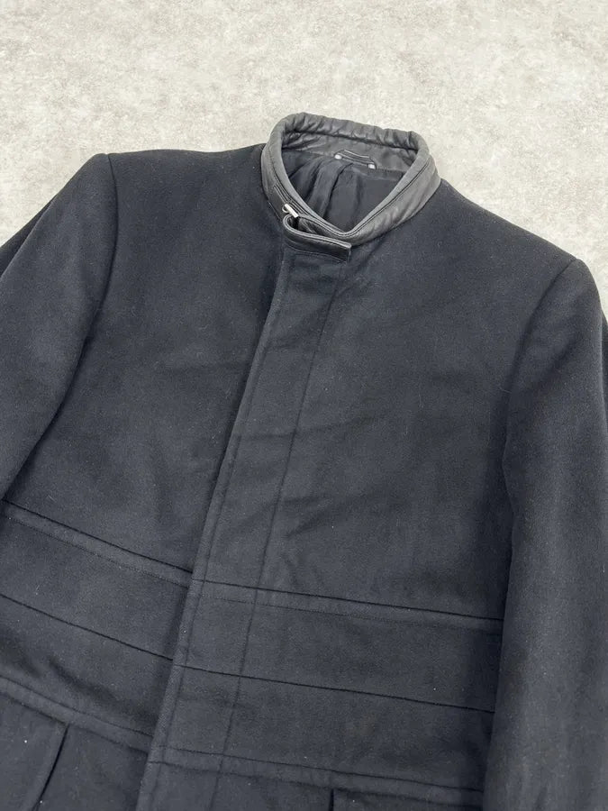 2000s Gucci Black Wool & Cashmere Officer Long Coat MJWRFyd 4