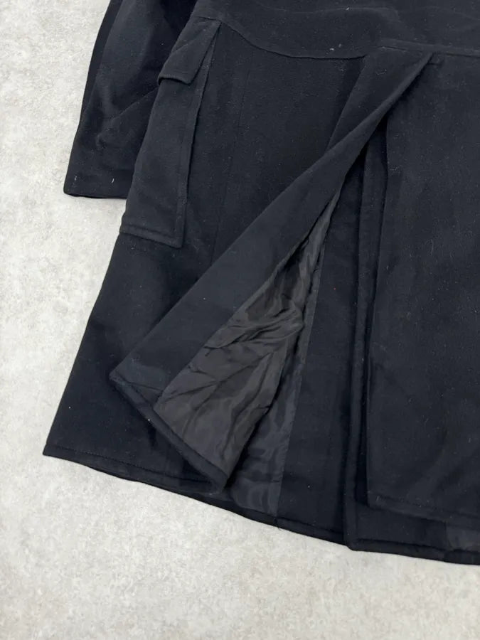 2000s Gucci Black Wool & Cashmere Officer Long Coat MJWRFyd 9