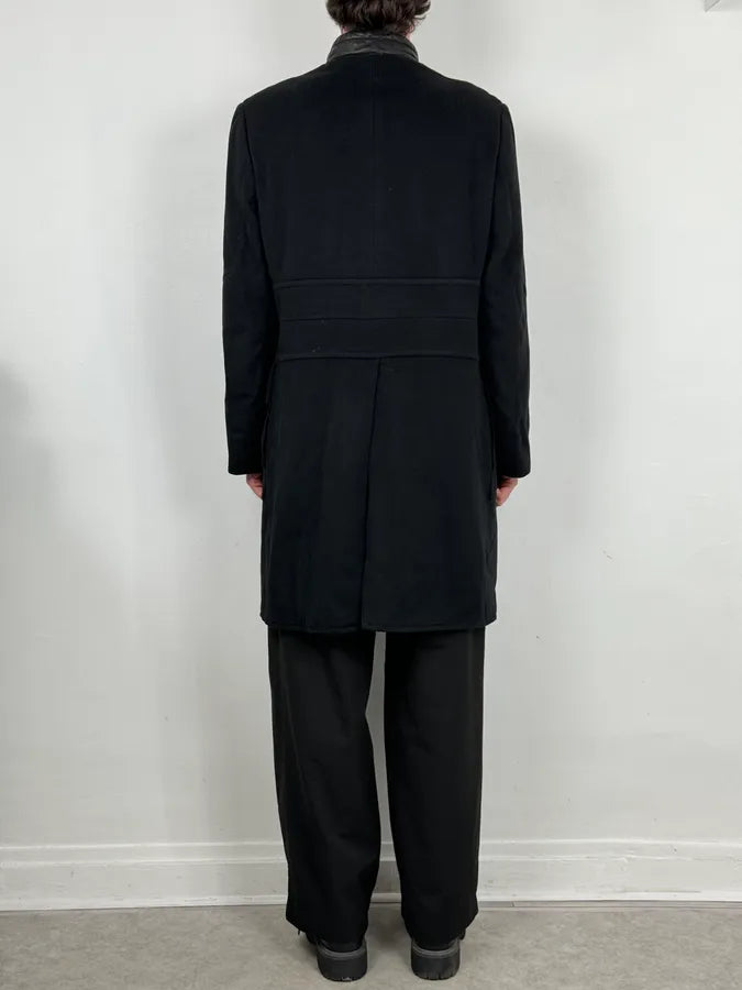 2000s Gucci Black Wool & Cashmere Officer Long Coat MJWRFyd 2