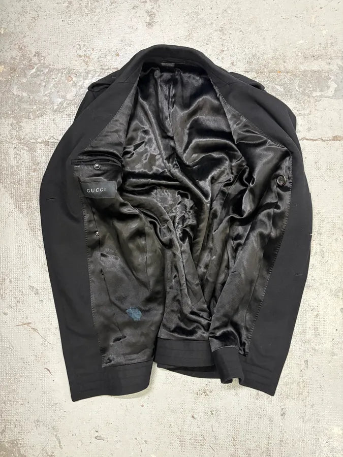 2000s Gucci Black Wool Premium Classy Long Coat itZMODg 5