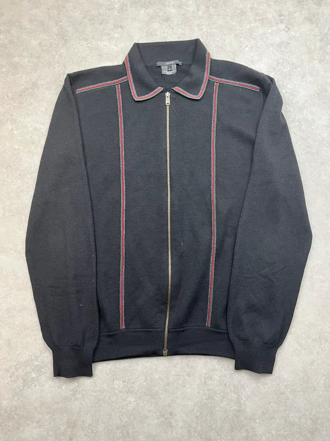 AW2001 Gucci Black Wool Signature Zip-up Sweater by Tom Ford LaOiqJP 2