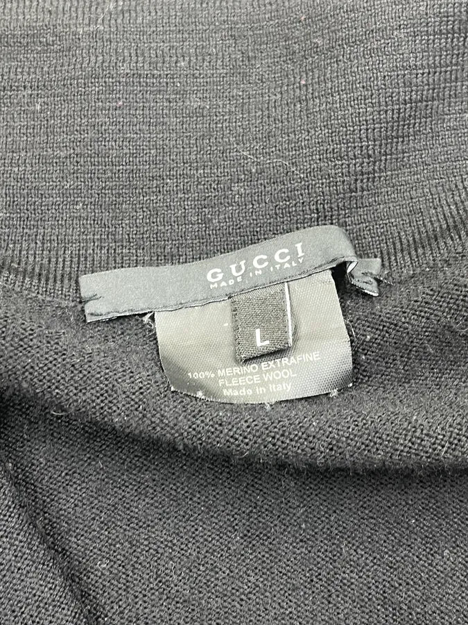 AW2001 Gucci Black Wool Signature Zip-up Sweater by Tom Ford LaOiqJP 8