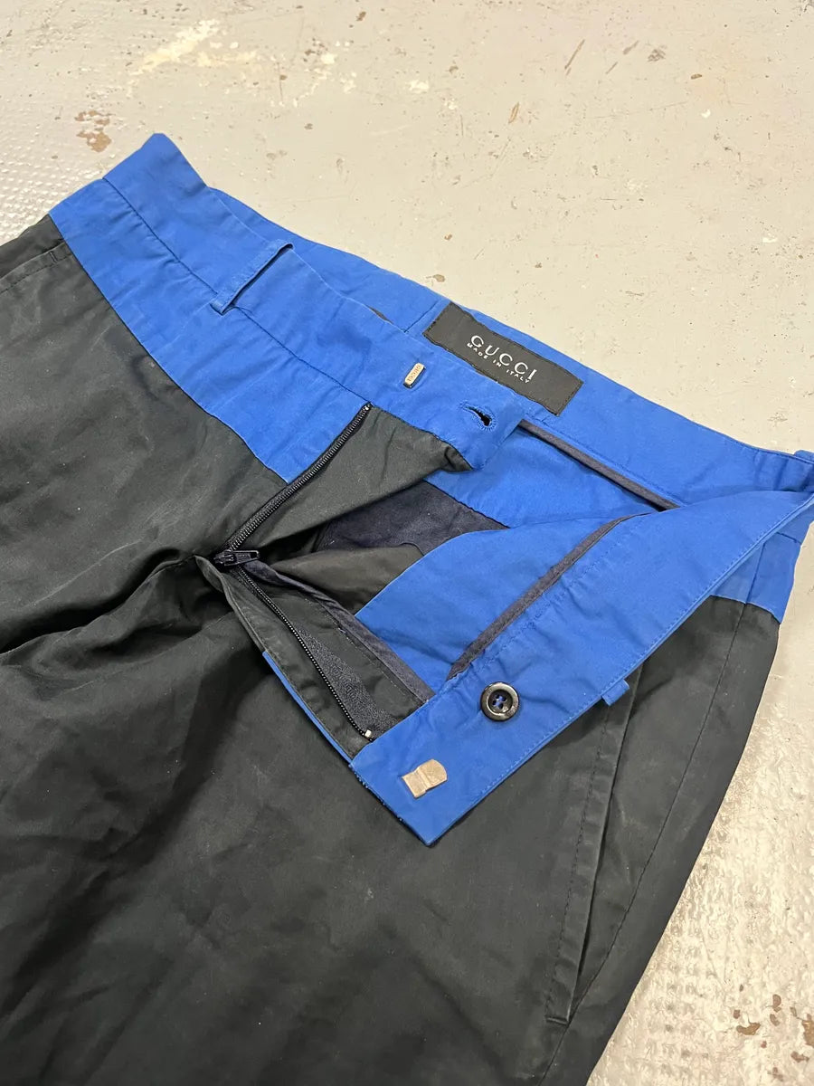 2000s Gucci Blue & Black Nylon Chinos Pants by Tom Ford pQjYelN 6