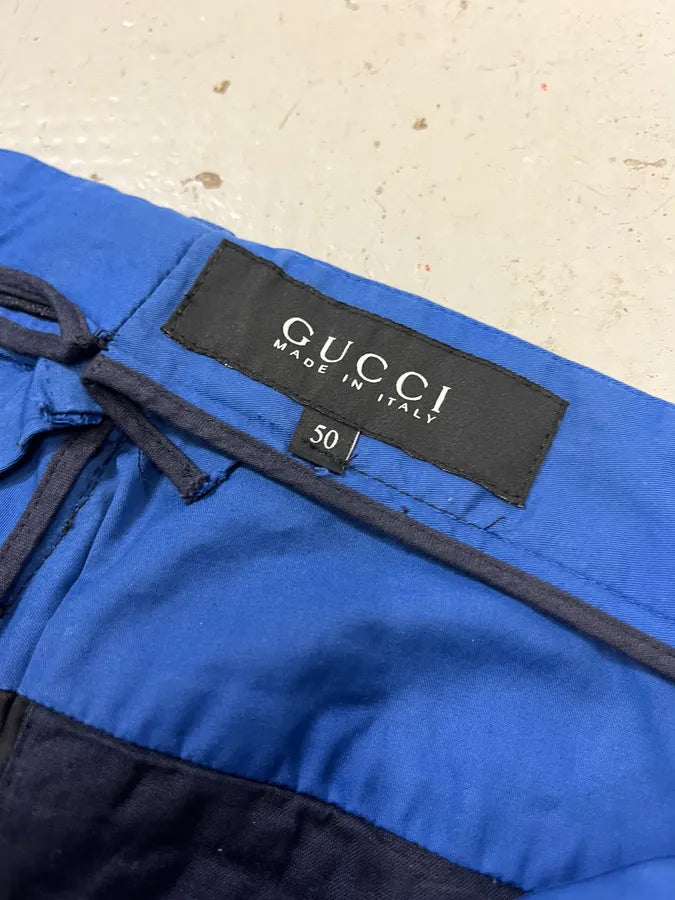 2000s Gucci Blue & Black Nylon Chinos Pants by Tom Ford pQjYelN 9