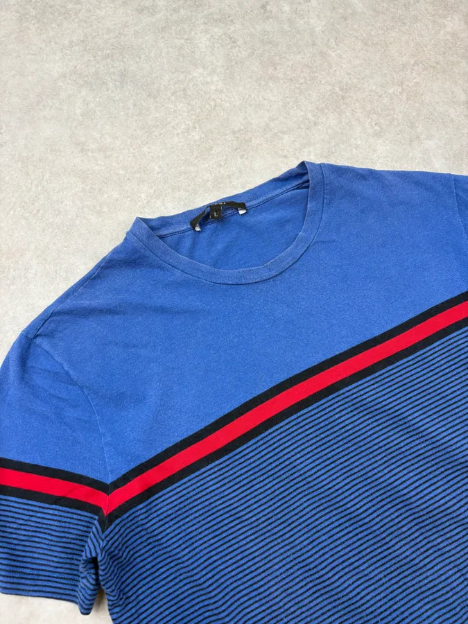 2000s Gucci Blue & Red Striped T-Shirt arpzTnk 4