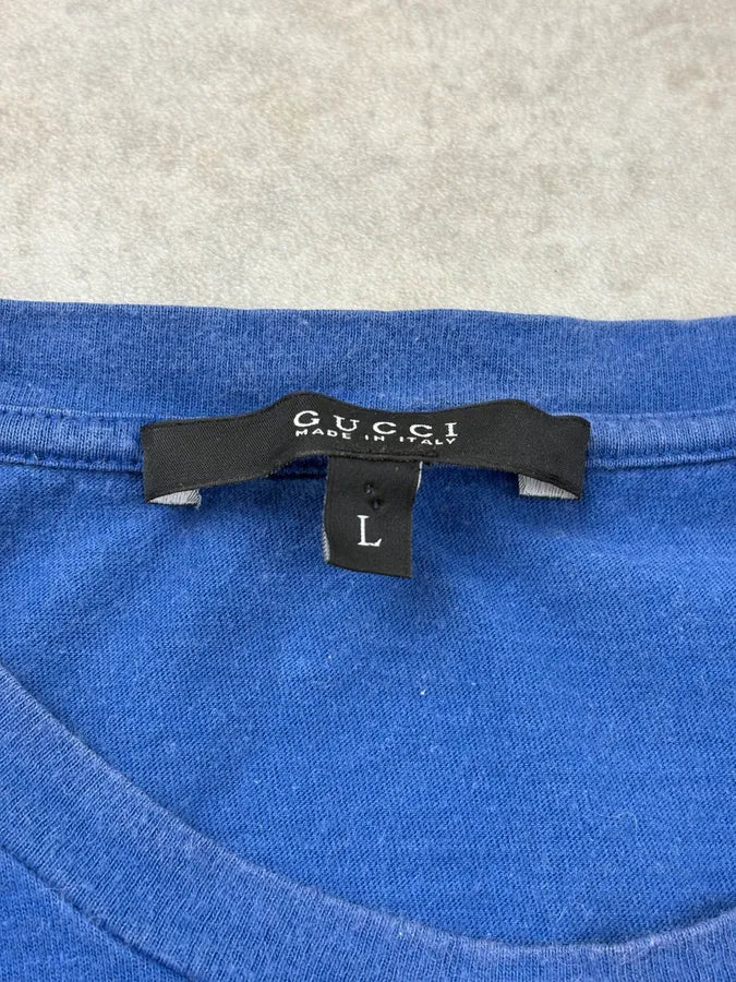 2000s Gucci Blue & Red Striped T-Shirt arpzTnk 6