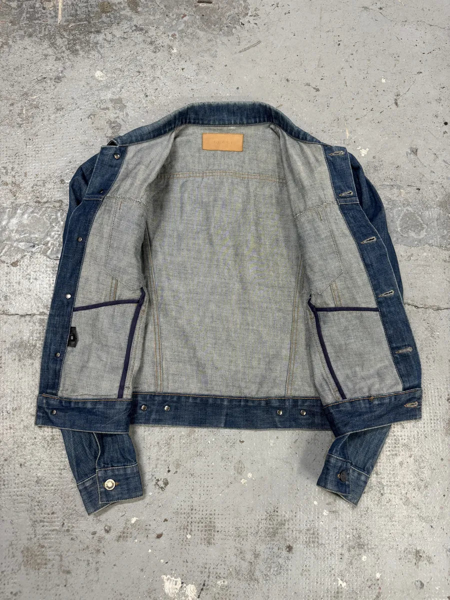 AW1998 Gucci Blue Denim Trucker Jacket by Tom Ford atqeoVd 6