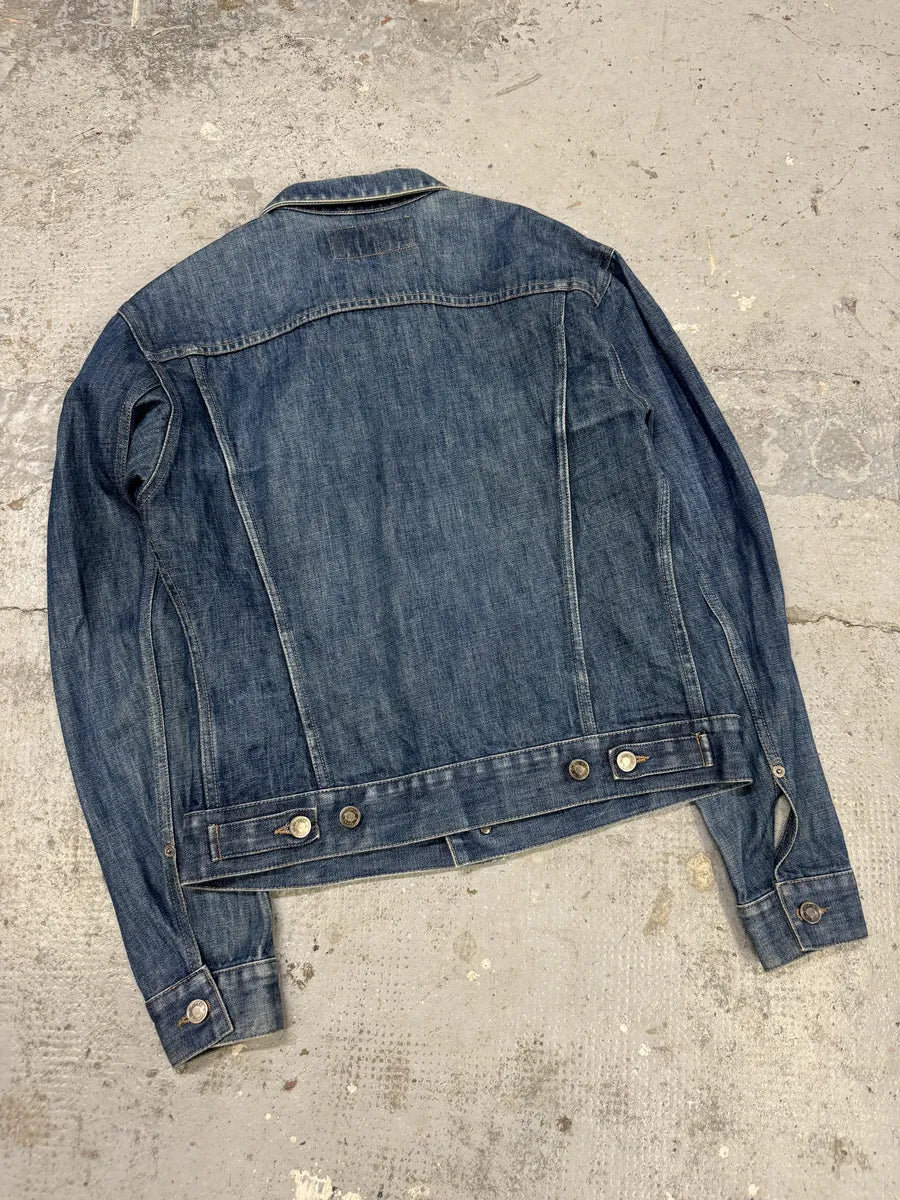 2000s Gucci Blue Denim Trucker Jacket atqeoVd 6