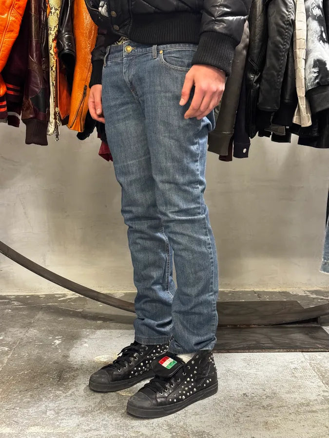 AW2008 Gucci Blue Embroidered Logo Slim Jeans by Frida Giannini KFHCTLh 2