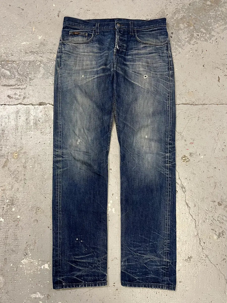 2000s Gucci Blue Eroded Denim Jeans (M/L) wSXwZvt 0