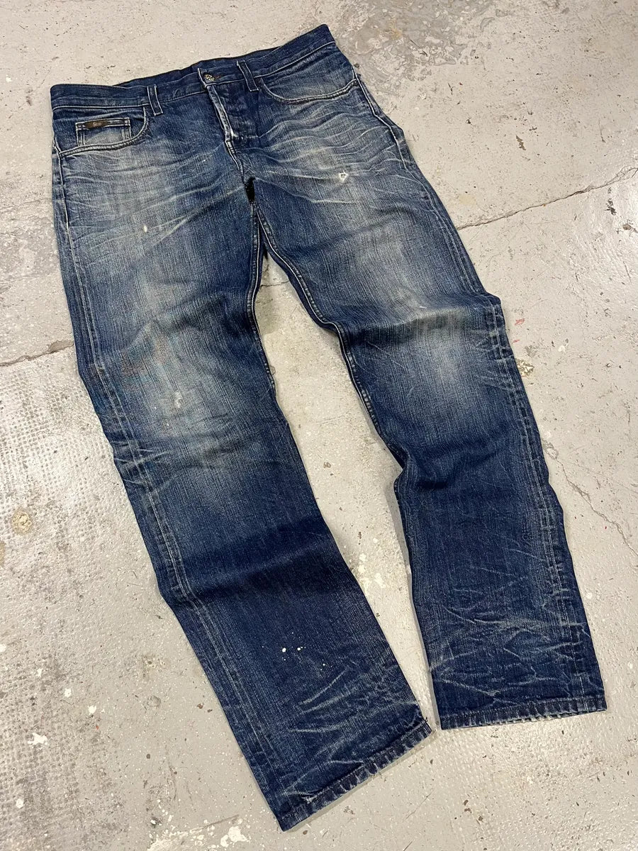 2000s Gucci Blue Eroded Denim Jeans (M/L) wSXwZvt 2