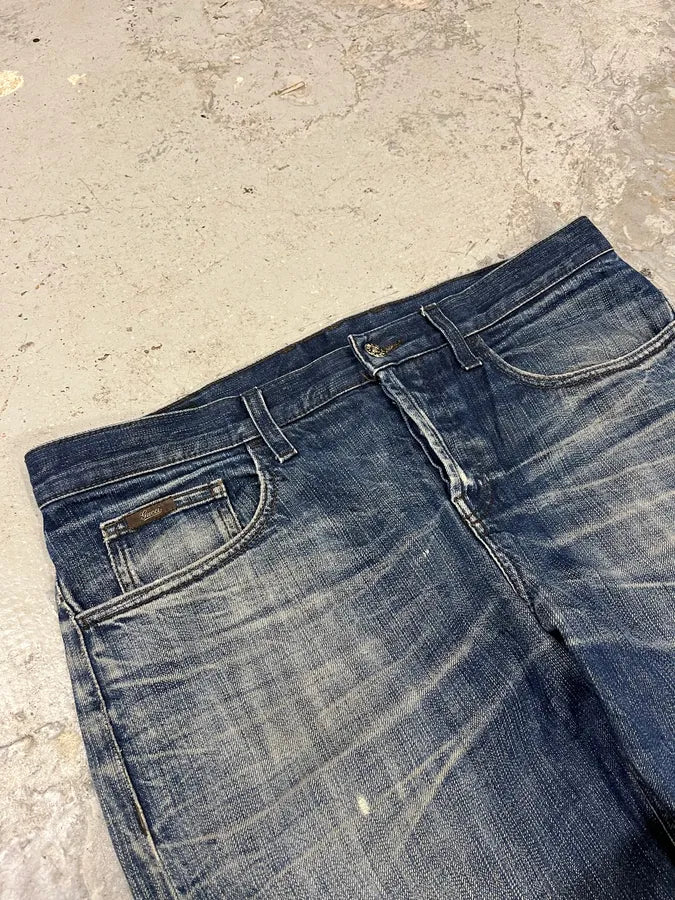 2000s Gucci Blue Eroded Denim Jeans (M/L) wSXwZvt 4