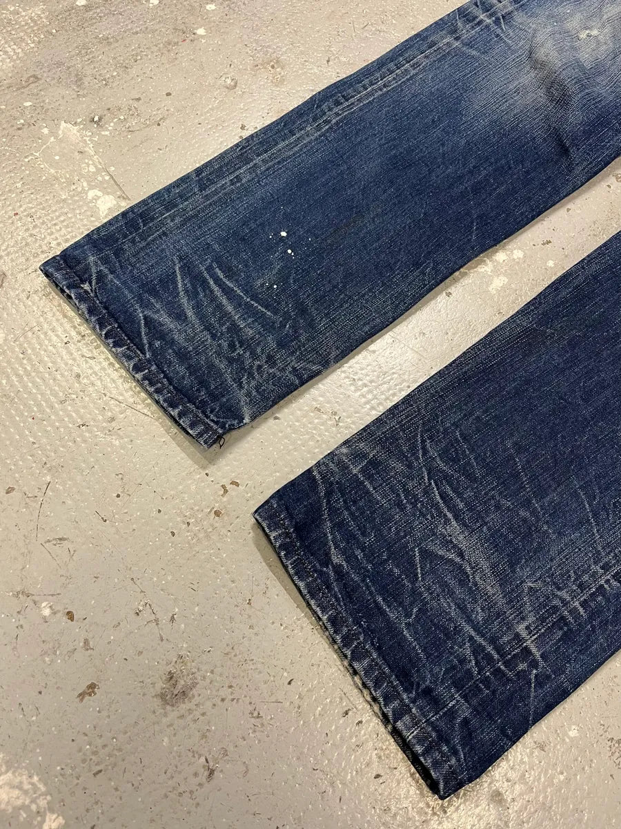 2000s Gucci Blue Eroded Denim Jeans (M/L) wSXwZvt 5