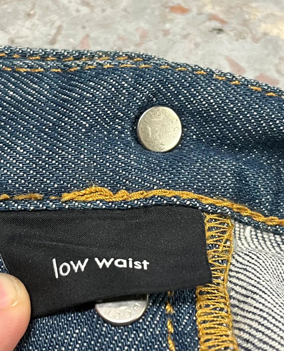 2000s Gucci Blue Faded Denim Jeans kAequjs 4