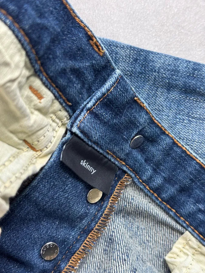2010s Gucci Blue Faded Slim Denim Jeans by Frida Giannini iBREYiG 11