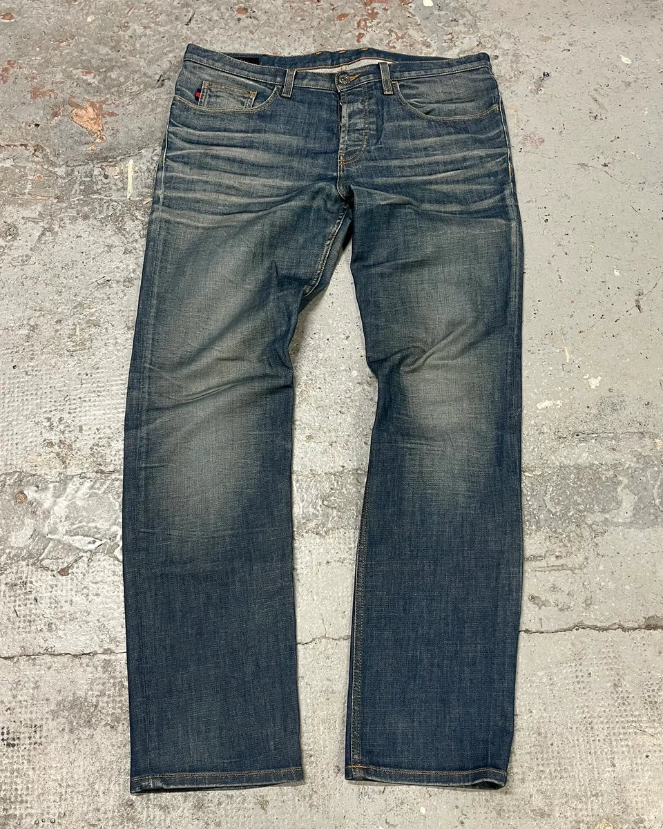 2000s Gucci Blue Faded Denim Jeans kAequjs 0