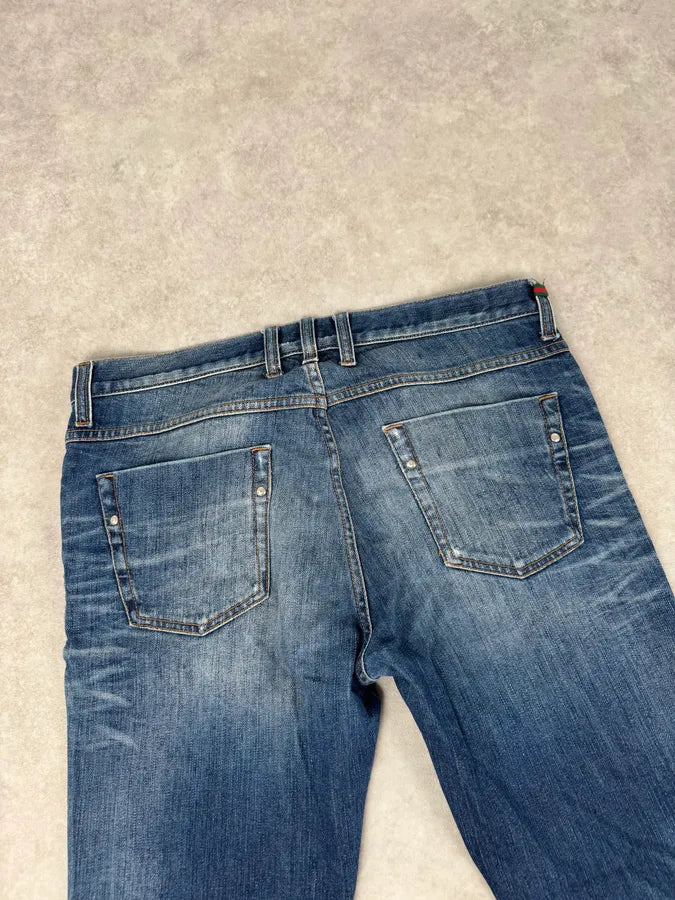 2010s Gucci Blue Faded Slim Denim Jeans by Frida Giannini iBREYiG 7