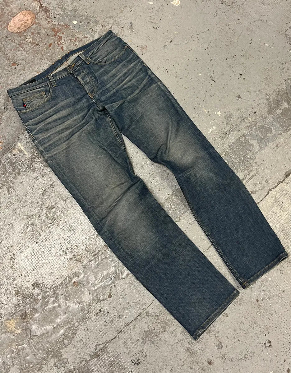 2000s Gucci Blue Faded Denim Jeans kAequjs 2
