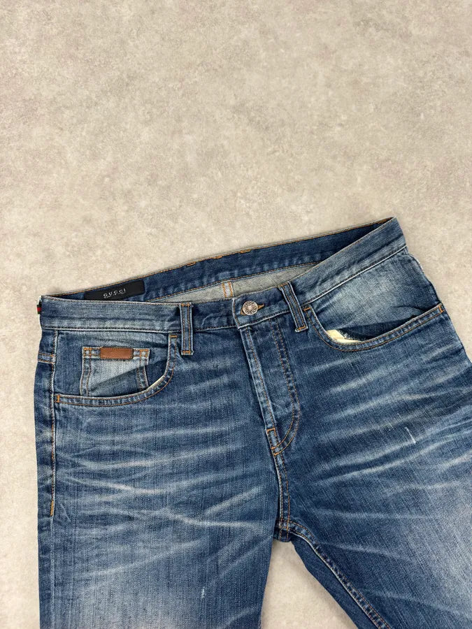 2010s Gucci Blue Faded Slim Denim Jeans by Frida Giannini iBREYiG 5