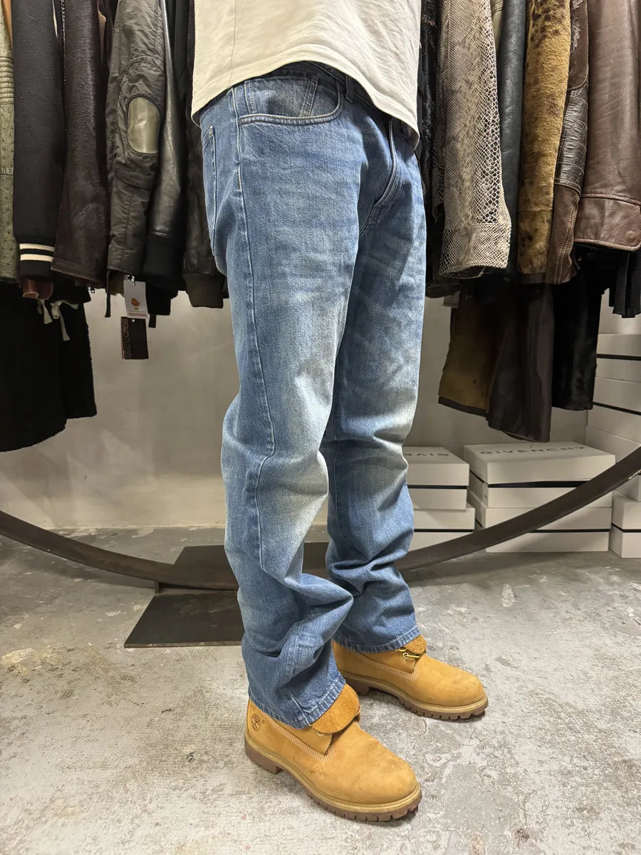 2000s Gucci Blue Faded Straight Denim Jeans (L) TzALvRc 1