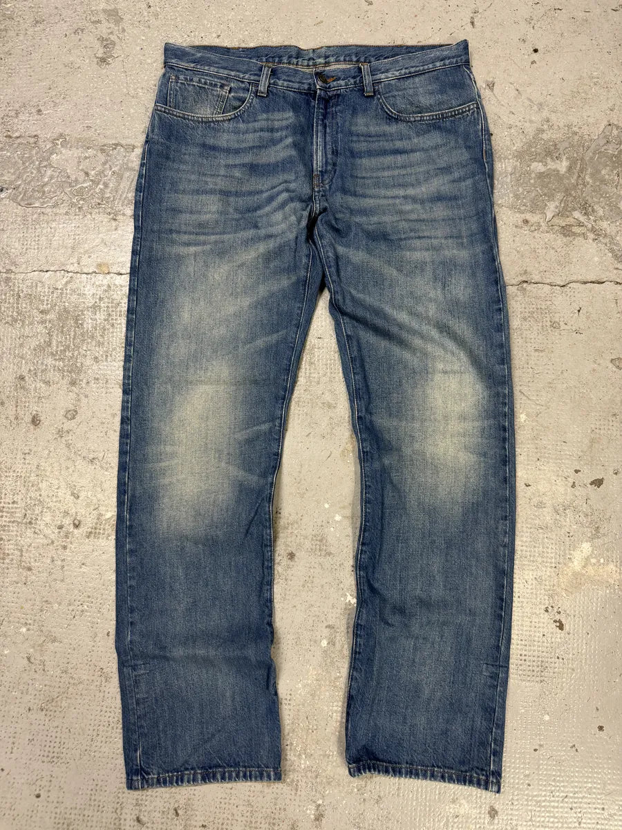 2000s Gucci Blue Faded Straight Denim Jeans (L) TzALvRc 3