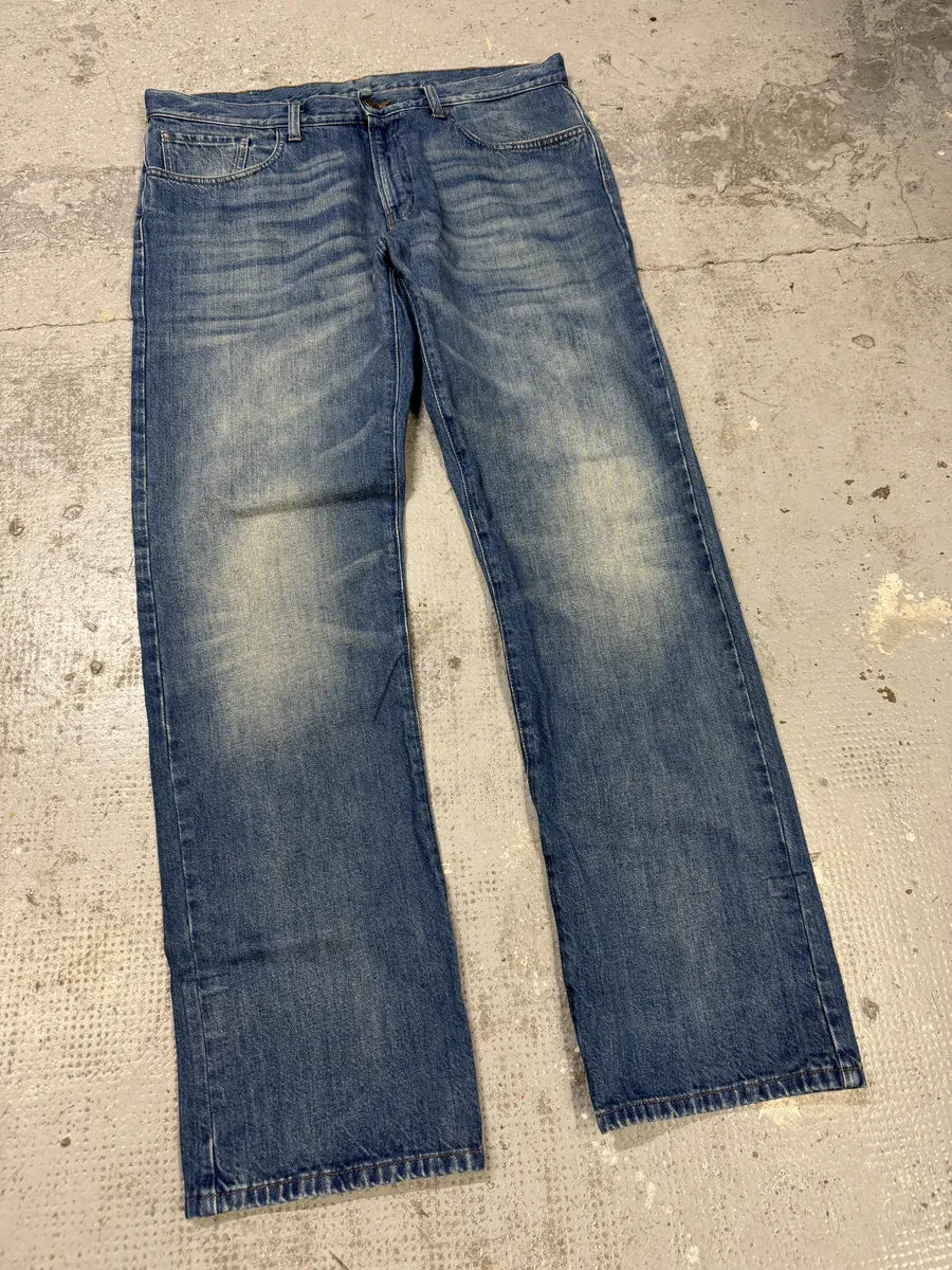 2000s Gucci Blue Faded Straight Denim Jeans (L) TzALvRc 5