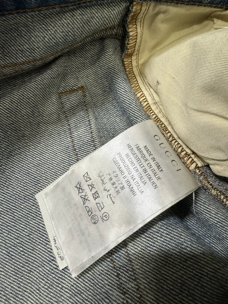 2000s Gucci Blue Faded Straight Denim Jeans (L) TzALvRc 9
