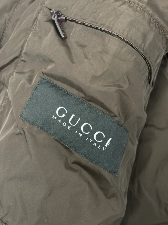 AW2009 Gucci Blue Nylon Checkered Striped Ribbing Bomber Jacket  VoMbQHK 9
