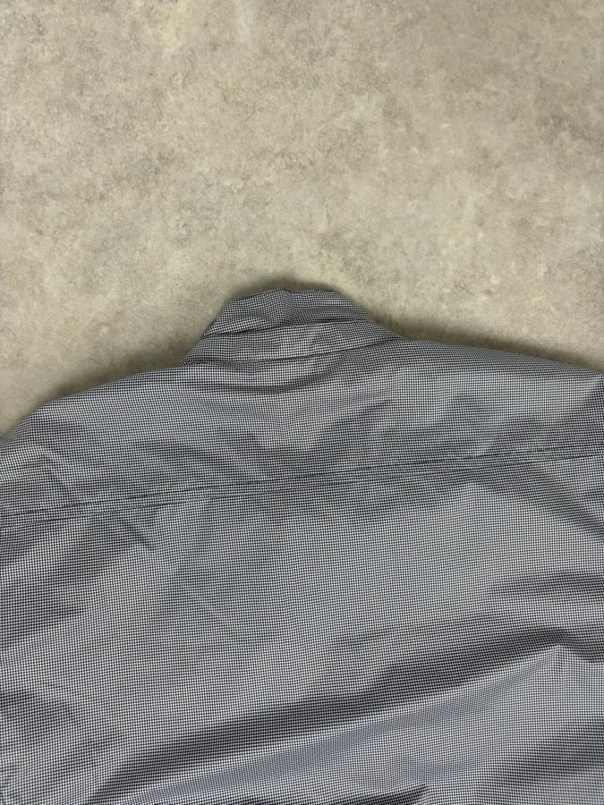 AW2009 Gucci Blue Nylon Checkered Striped Ribbing Bomber Jacket  VoMbQHK 5